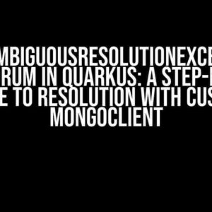 The AmbiguousResolutionException Conundrum in Quarkus: A Step-by-Step Guide to Resolution with Custom MongoClient